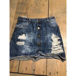 EPIC THREADS distressed girls Denim Skirt size 12 Large